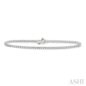 1 Ctw Round Cut Diamond Square Shape Tennis Bracelet in 14K White Gold