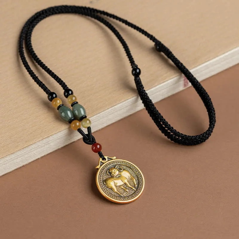 12 Chinese Zodiac Blessing Wealth Fortune Necklace Pendant