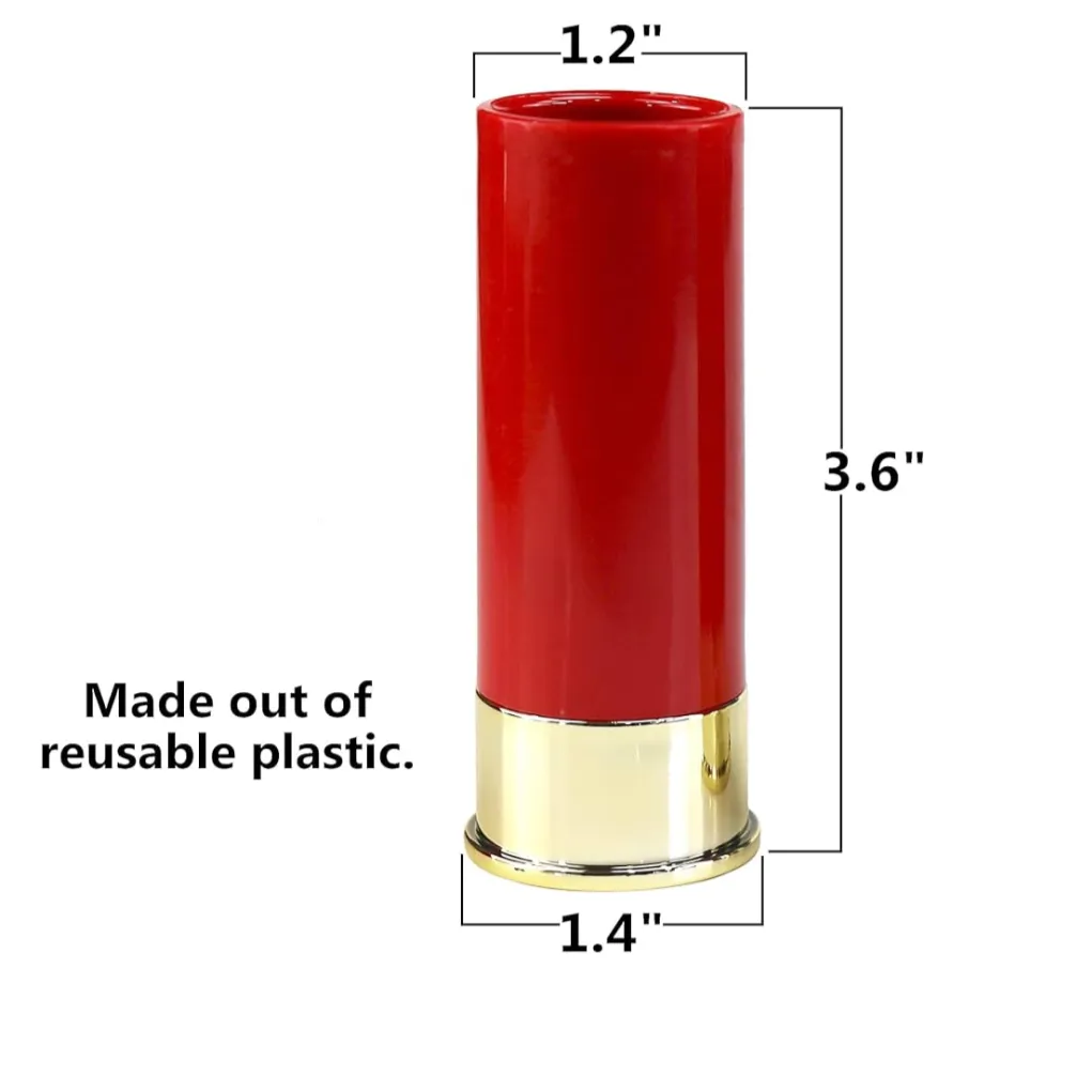 12 GAUGE SHOTGUN SHELL SHOT GLASSES - SET OF 4