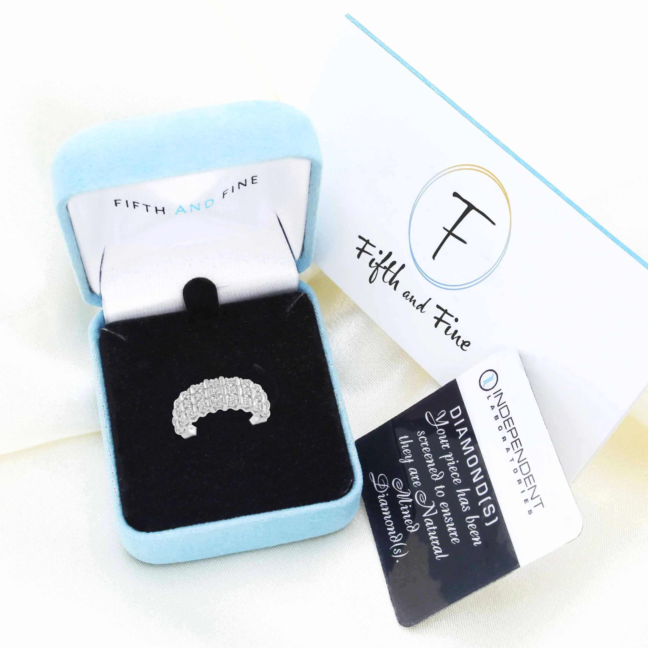 1/2CT TW Diamond Pave Band Anniversary Ring in Sterling Silver