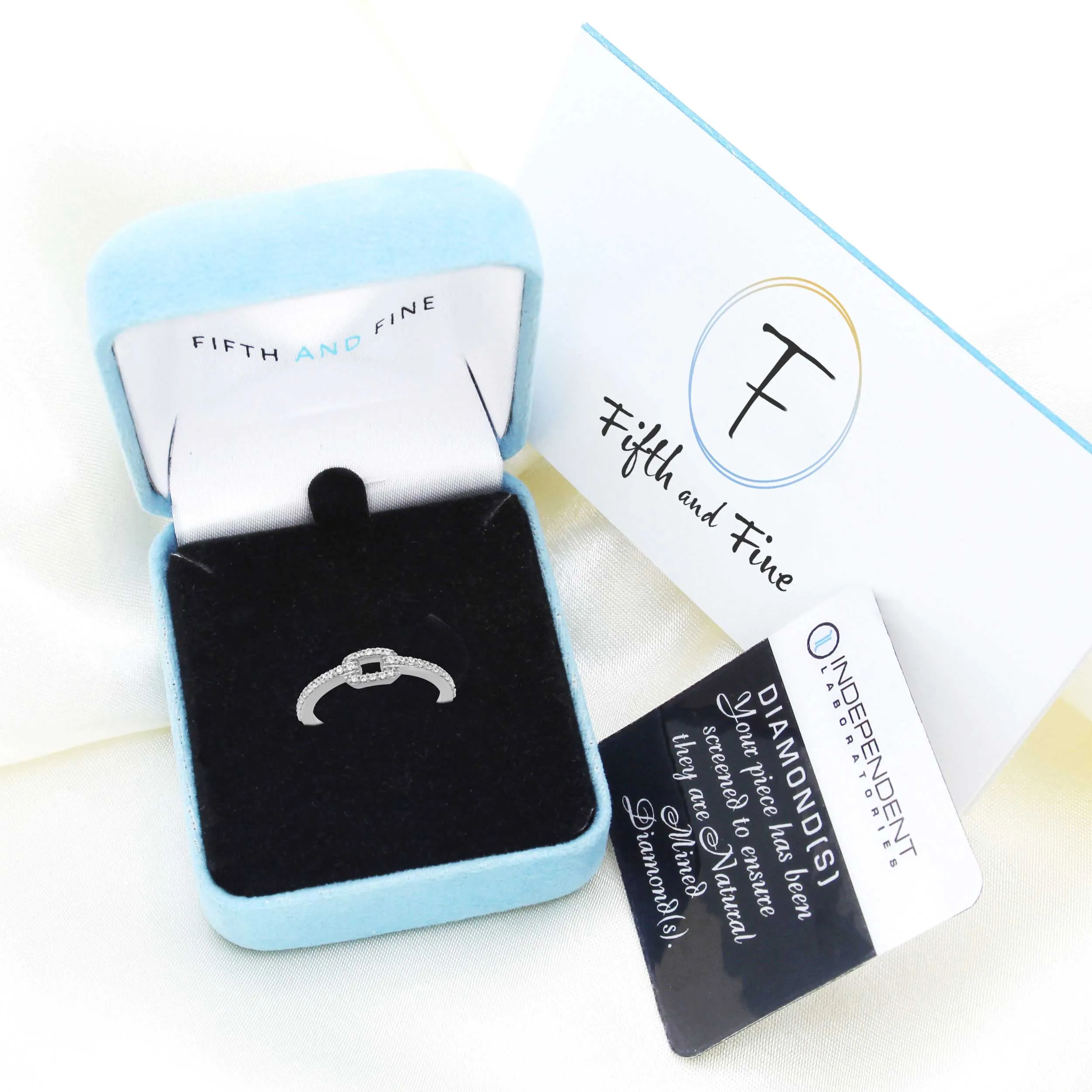1/4Ct TW Diamond Single Chain Link Ring in Sterling Silver