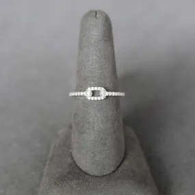 1/4Ct TW Diamond Single Chain Link Ring in Sterling Silver