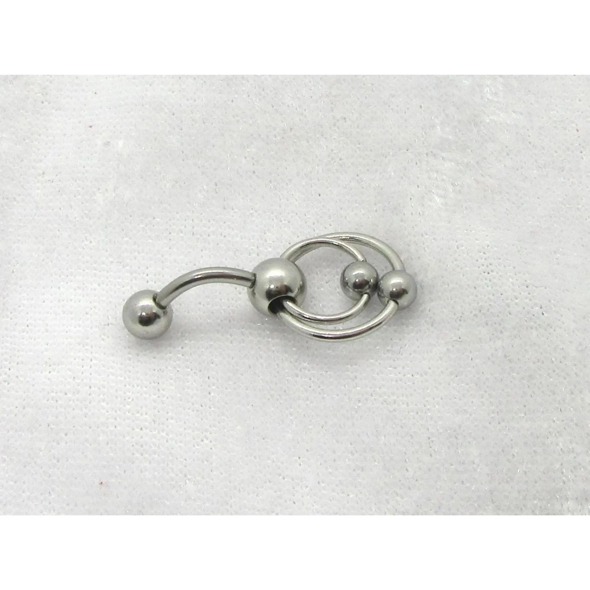 14G Top Down Belly Ring Double Hoop Belly Piercing Reverse Belly Bar Barbell 14 Gauge