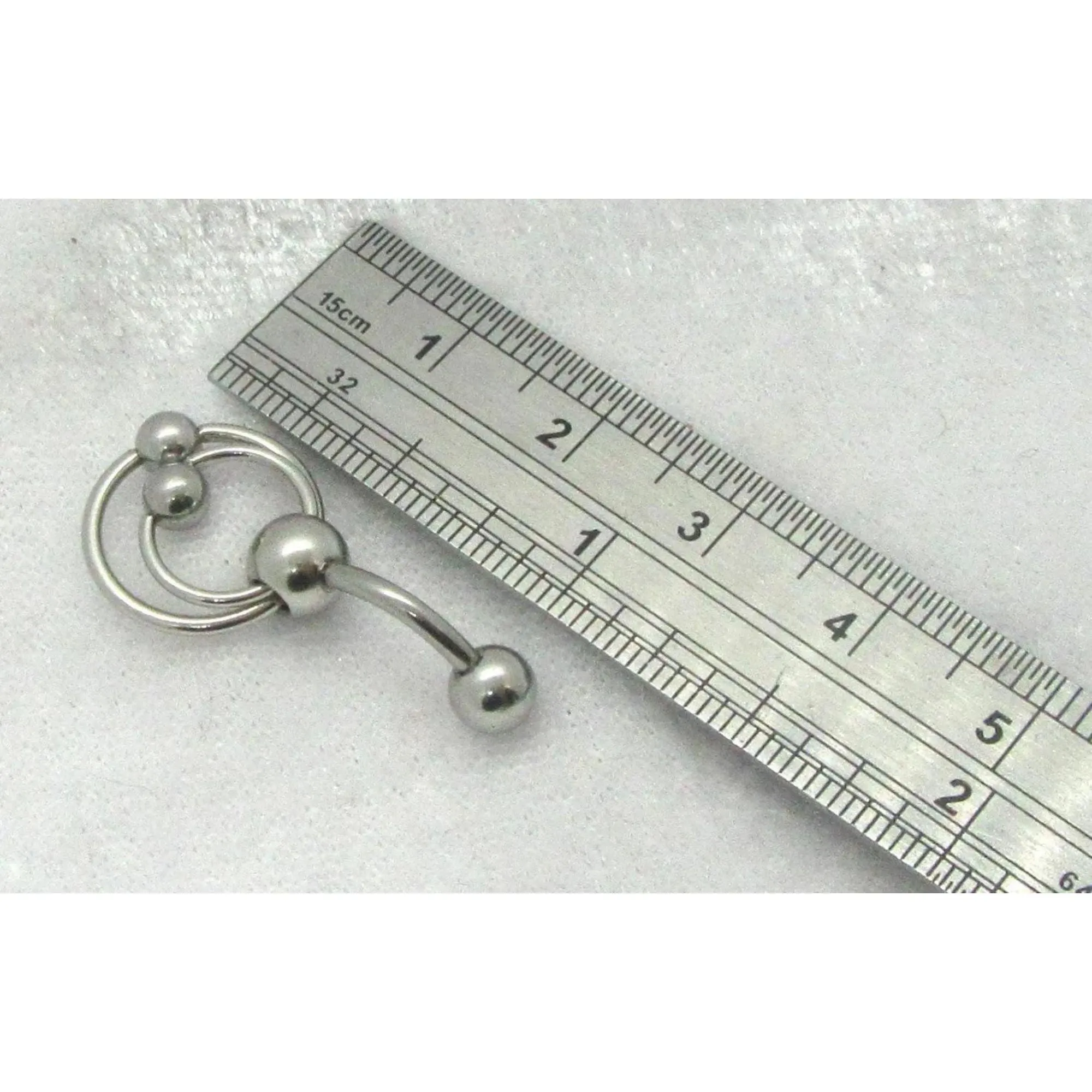 14G Top Down Belly Ring Double Hoop Belly Piercing Reverse Belly Bar Barbell 14 Gauge
