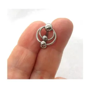 14G Top Down Belly Ring Double Hoop Belly Piercing Reverse Belly Bar Barbell 14 Gauge