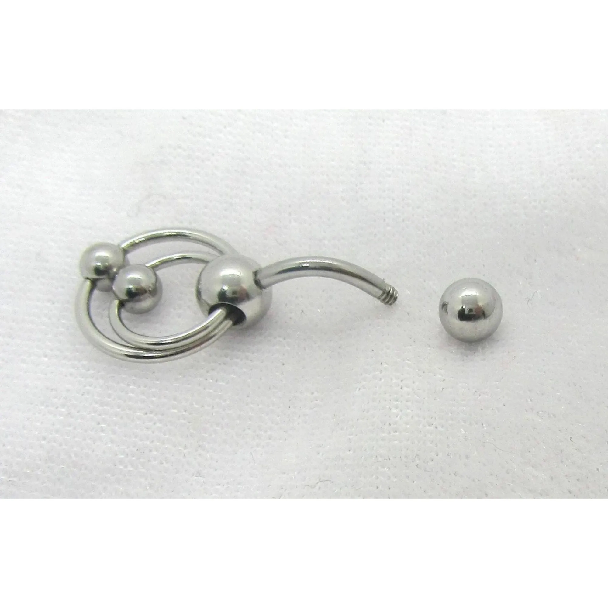 14G Top Down Belly Ring Double Hoop Belly Piercing Reverse Belly Bar Barbell 14 Gauge