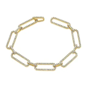 14K Gold & Diamond Link Bracelet-3.68 ct.