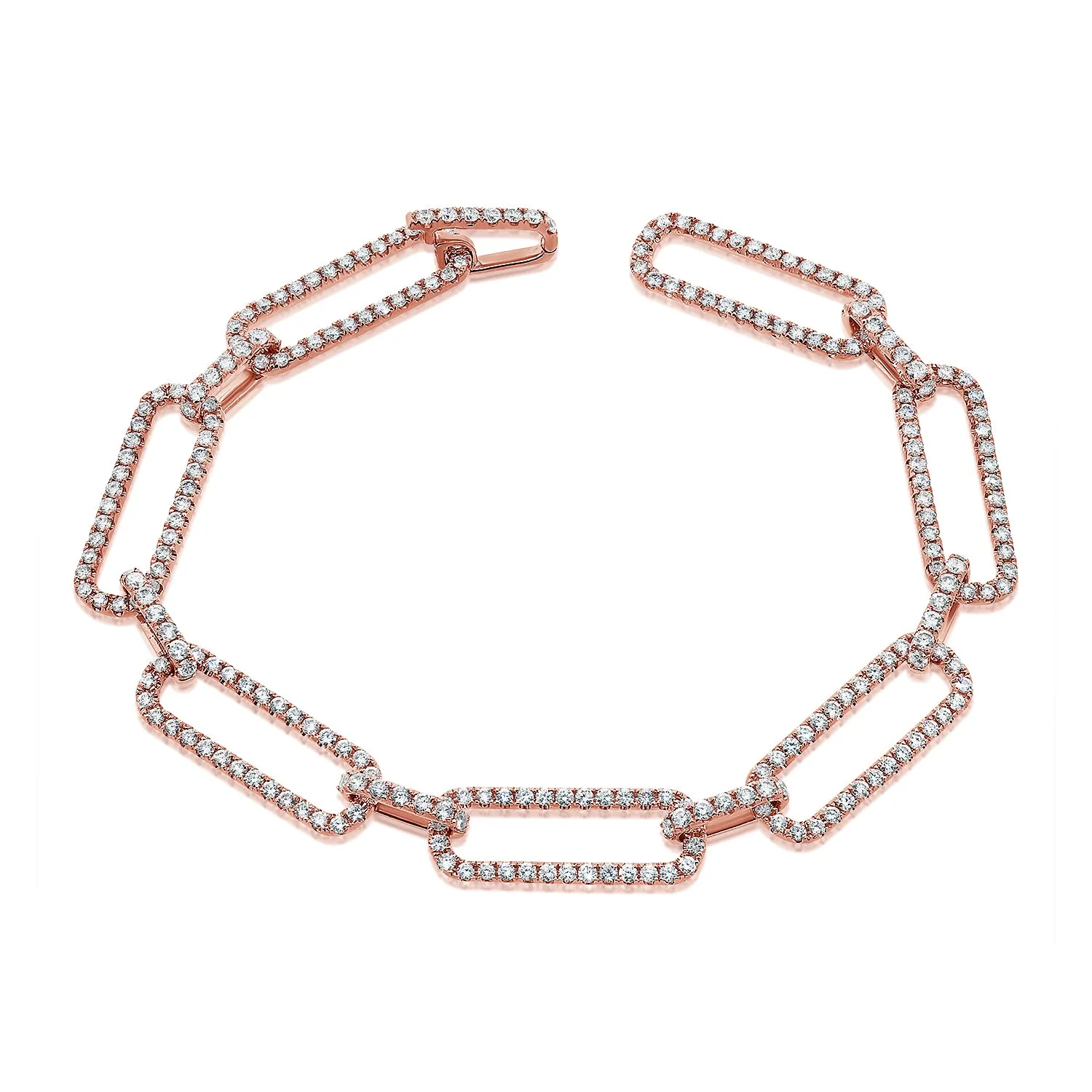 14K Gold & Diamond Link Bracelet-3.68 ct.