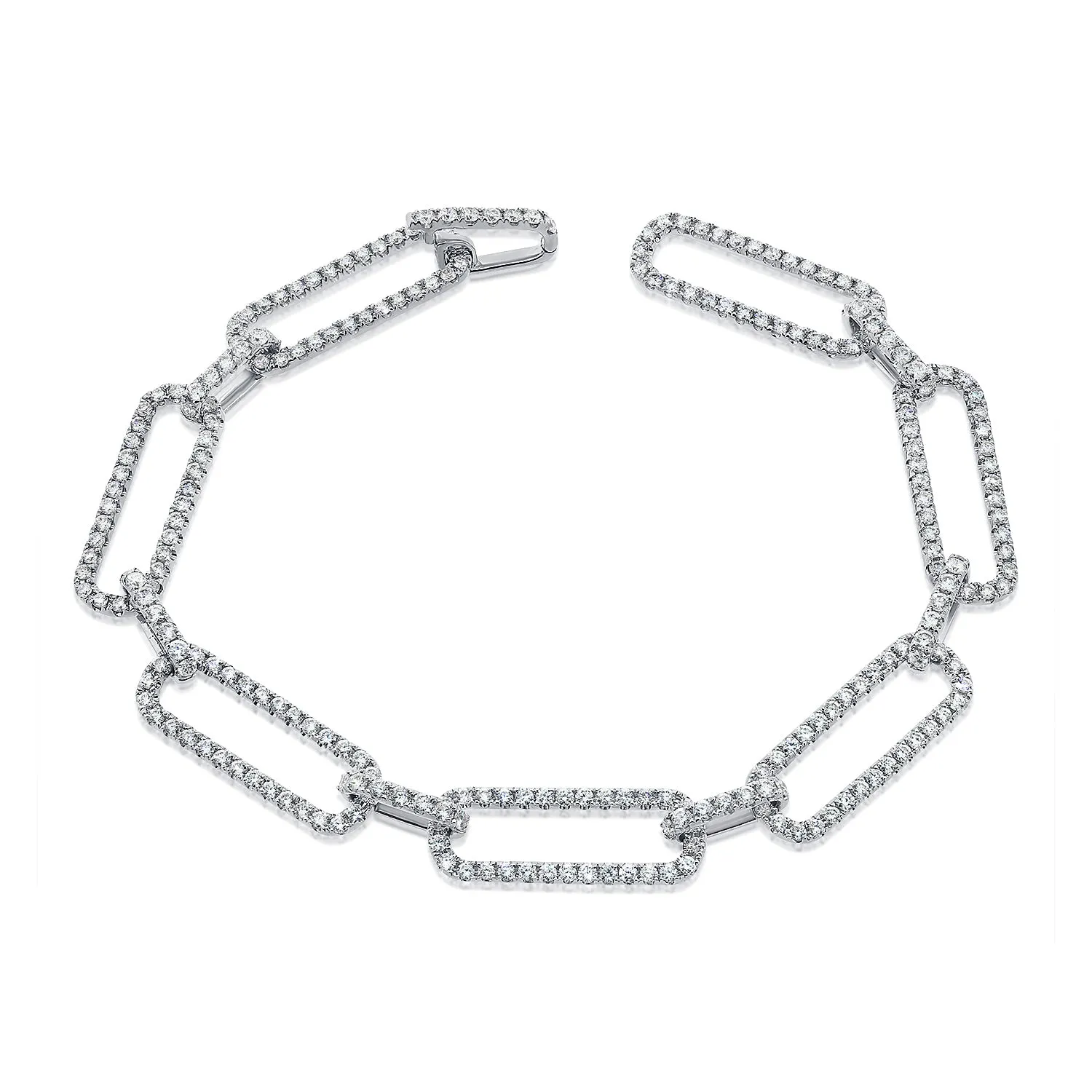 14K Gold & Diamond Link Bracelet-3.68 ct.