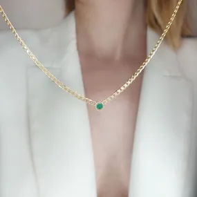 14k Gold chain emerald
