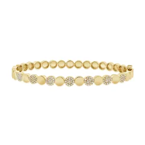 14K Gold Diamond Bangle - 0.28ct