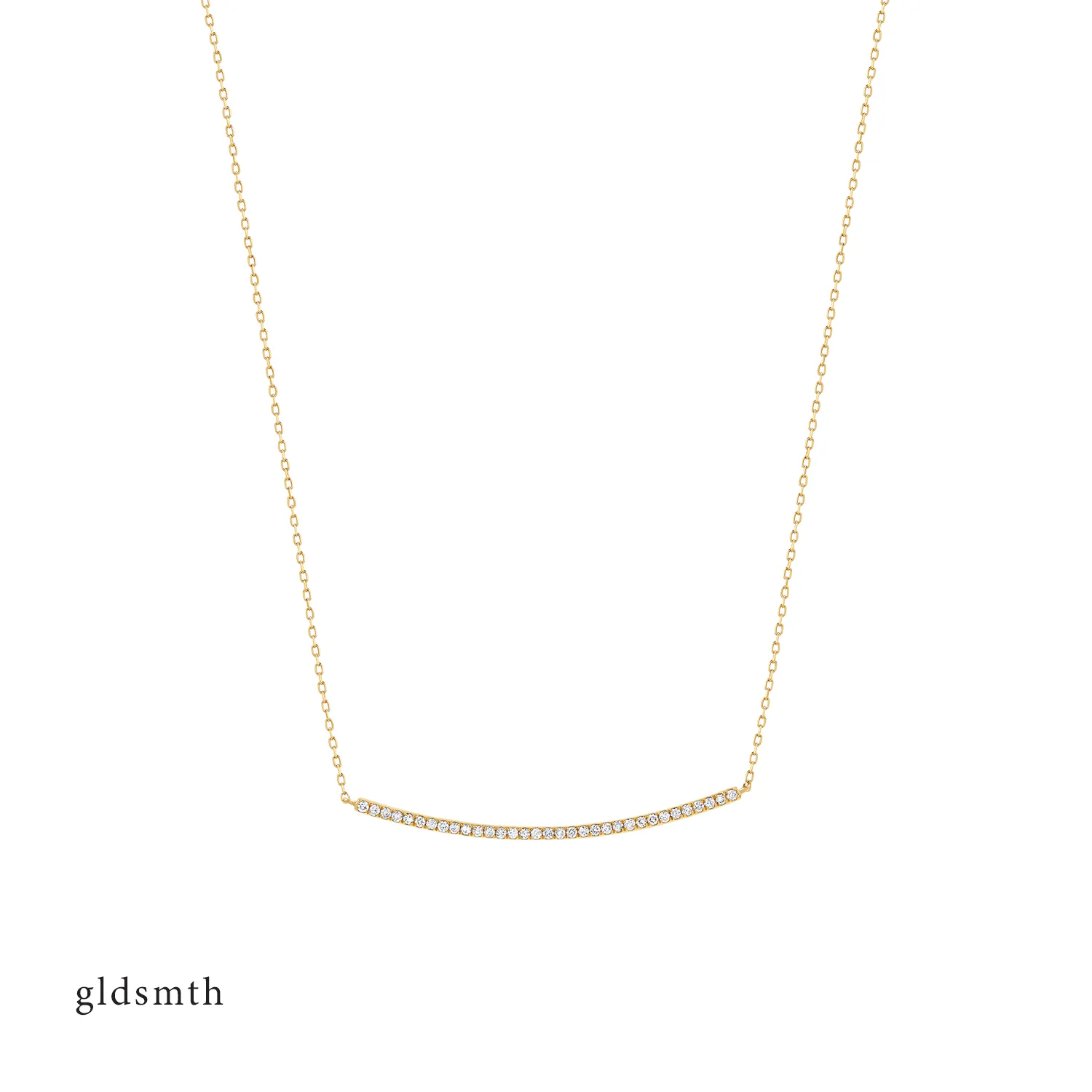 14k Gold Diamond Bar Necklace