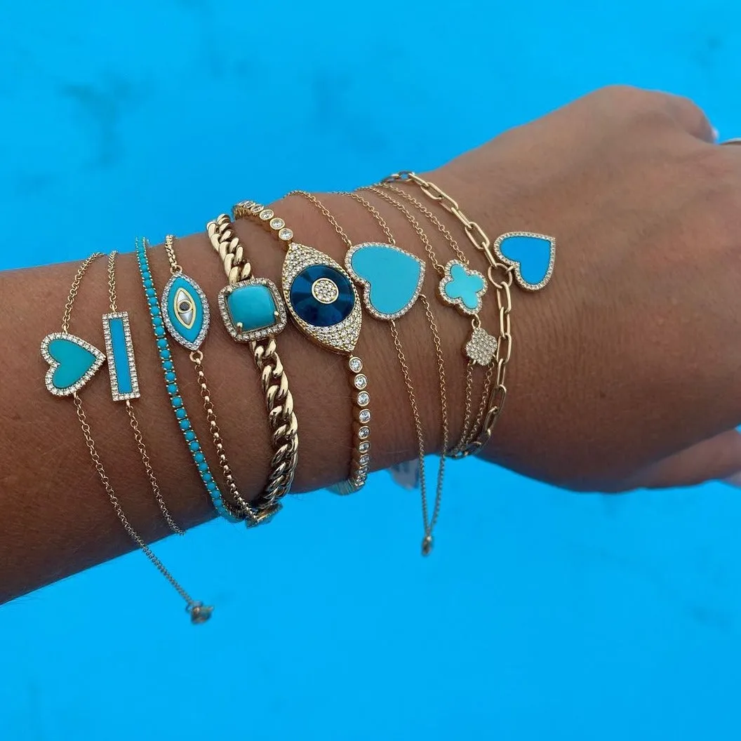 14K GOLD DIAMOND TURQUOISE HAILEY BRACELET