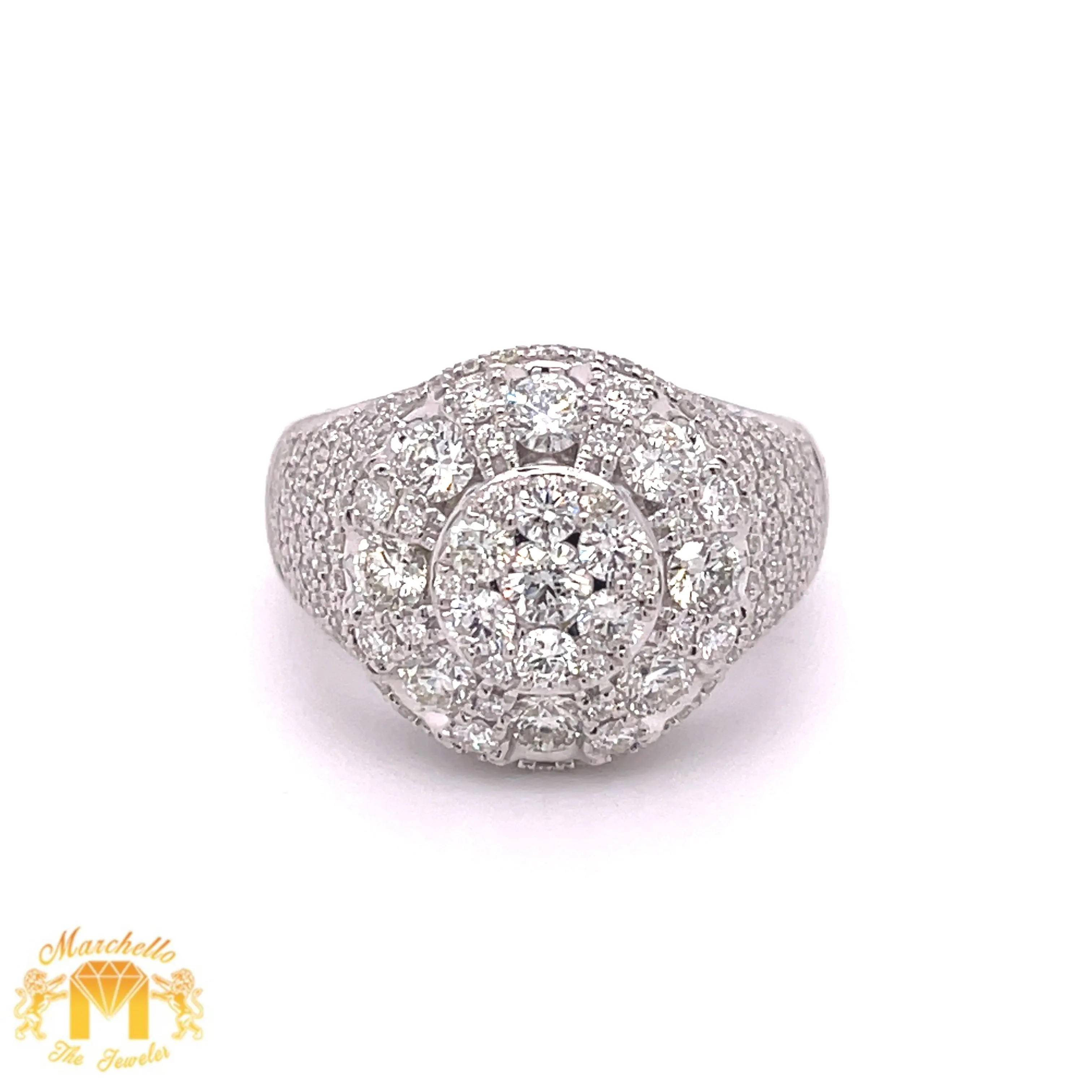 14k Gold Round Ring with round diamonds (side diamonds)