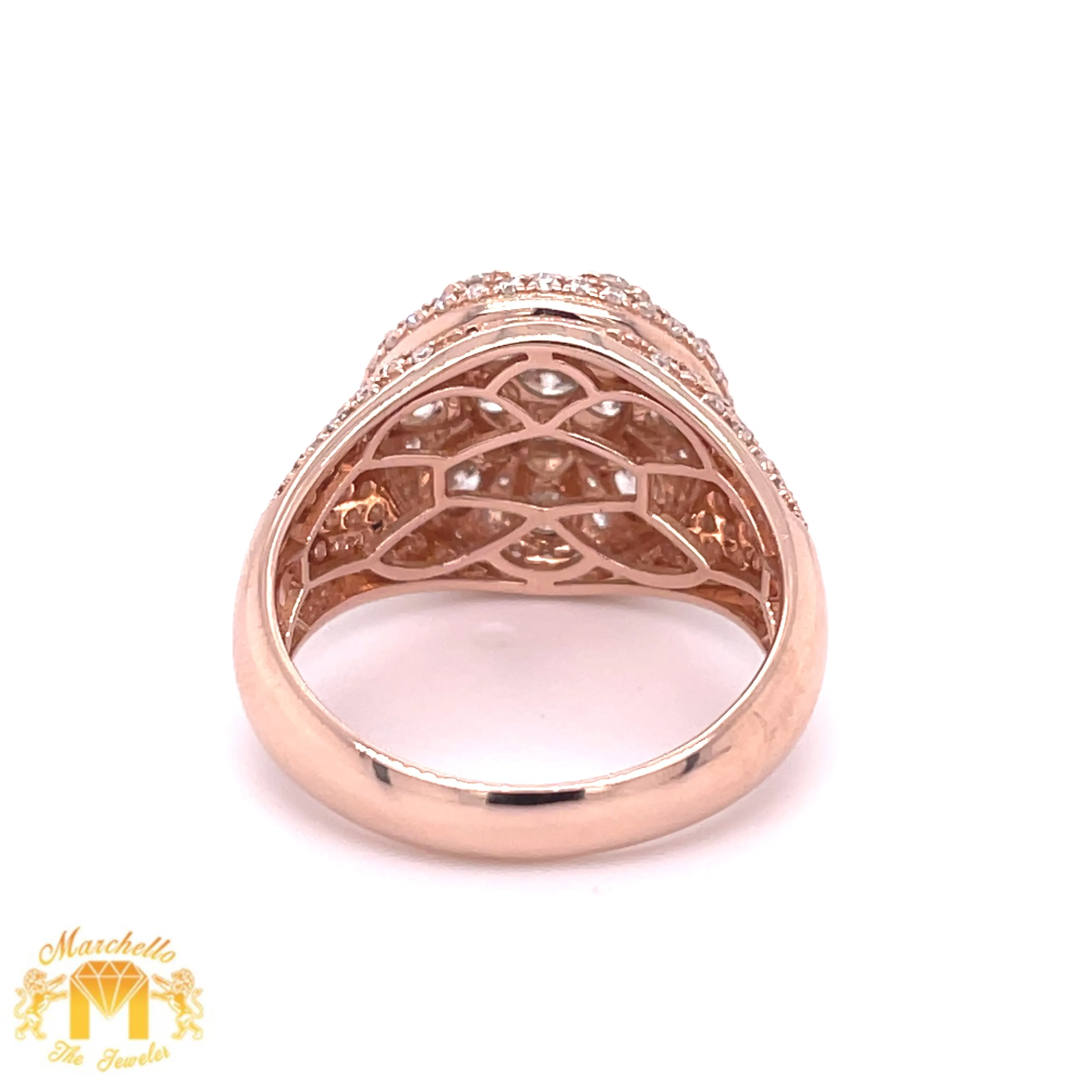 14k Gold Round Ring with round diamonds (side diamonds)