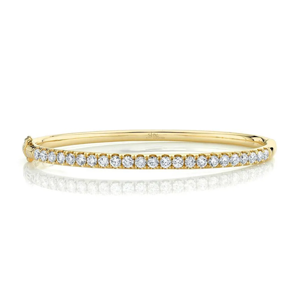 14K Rose Gold Diamond Bangle