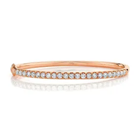 14K Rose Gold Diamond Bangle