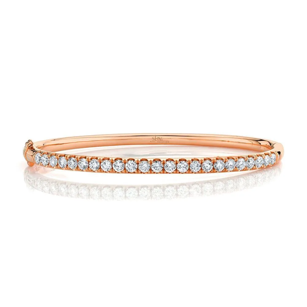 14K Rose Gold Diamond Bangle