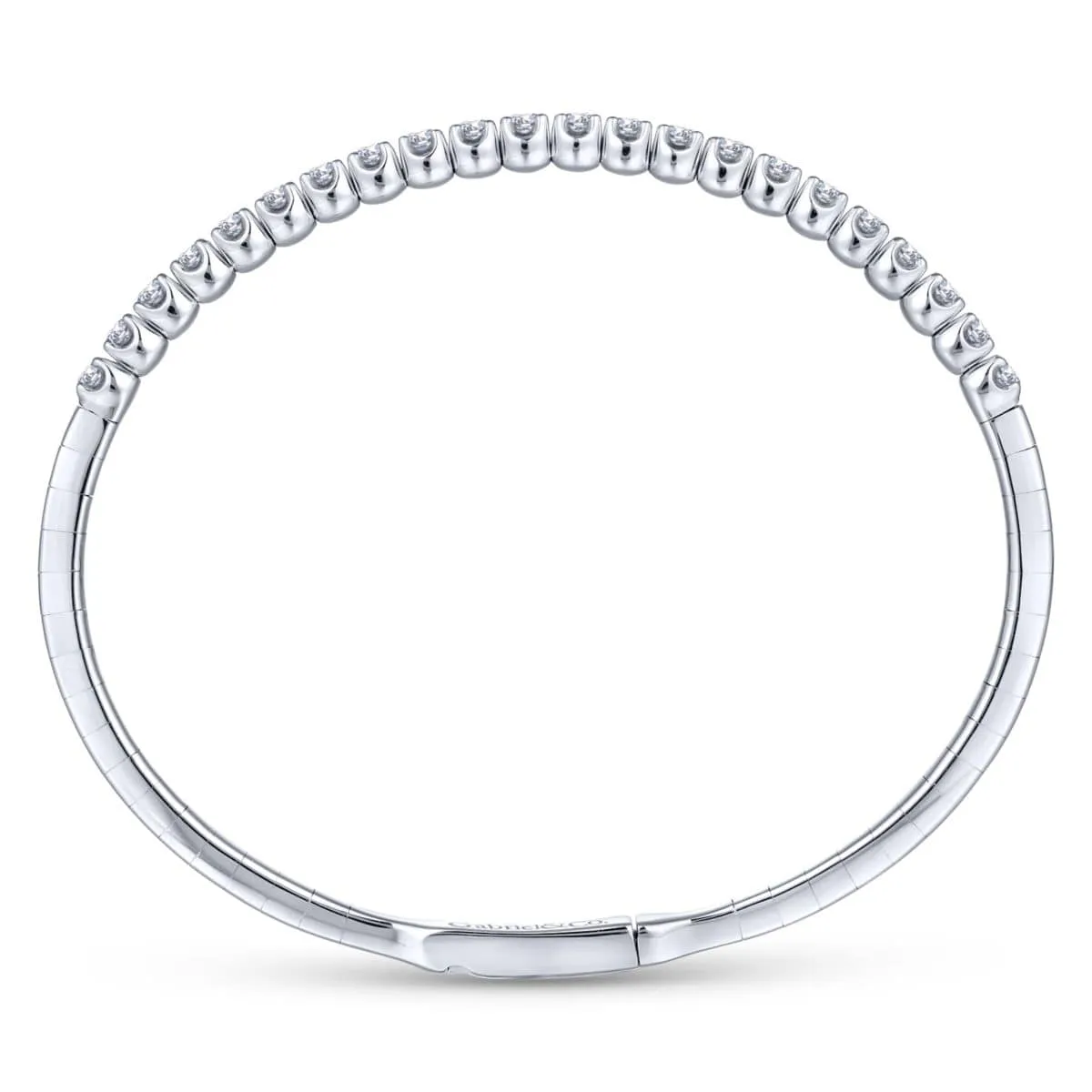 14K White Gold Diamond Bangle - BG3975-62W45JJ