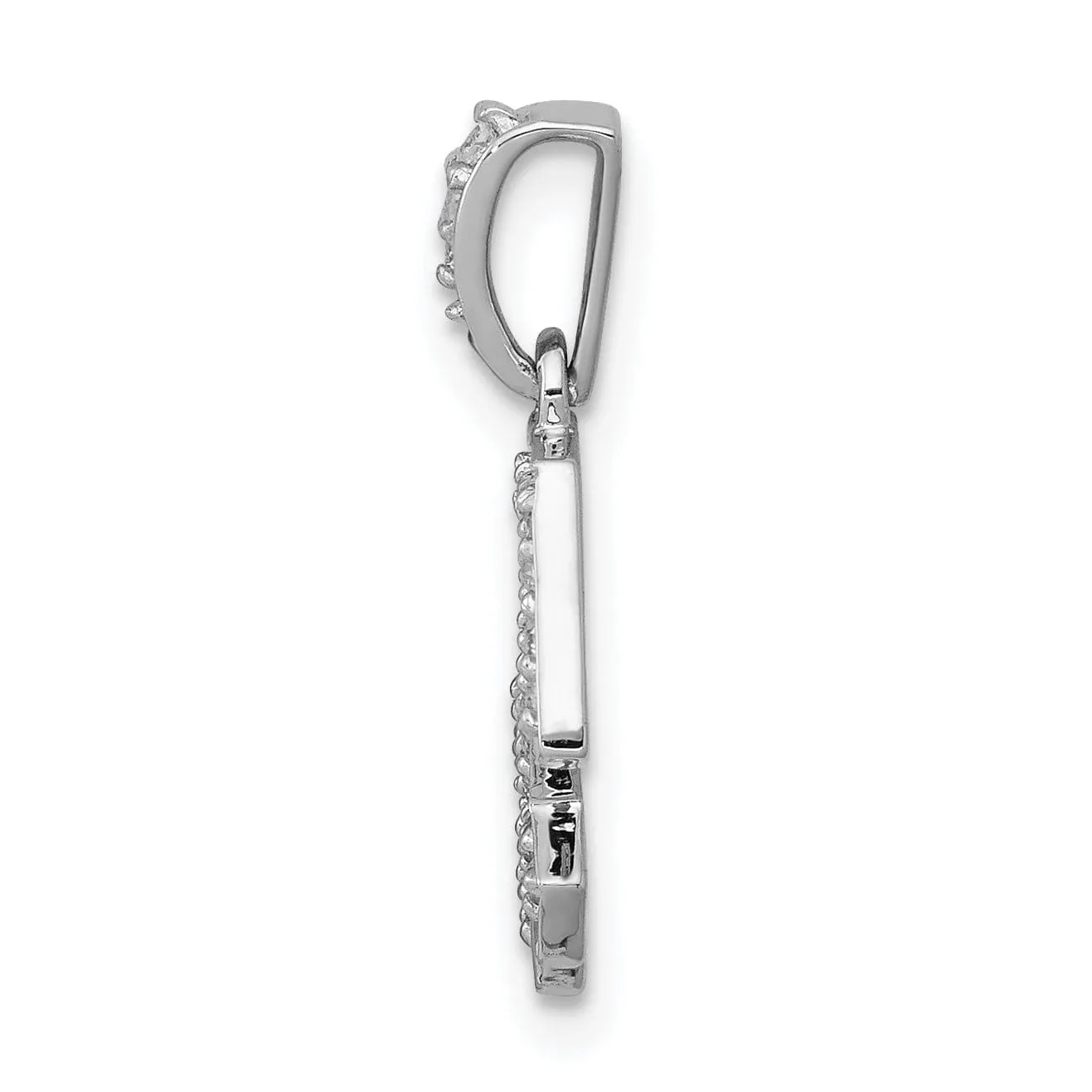 14k White Gold Polished Finish with Diamonds Sagittarius Zodiac Charm Pendant
