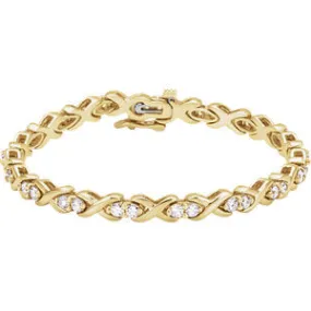 14K Yellow 2 1/2 CTW Diamond Line Bracelet