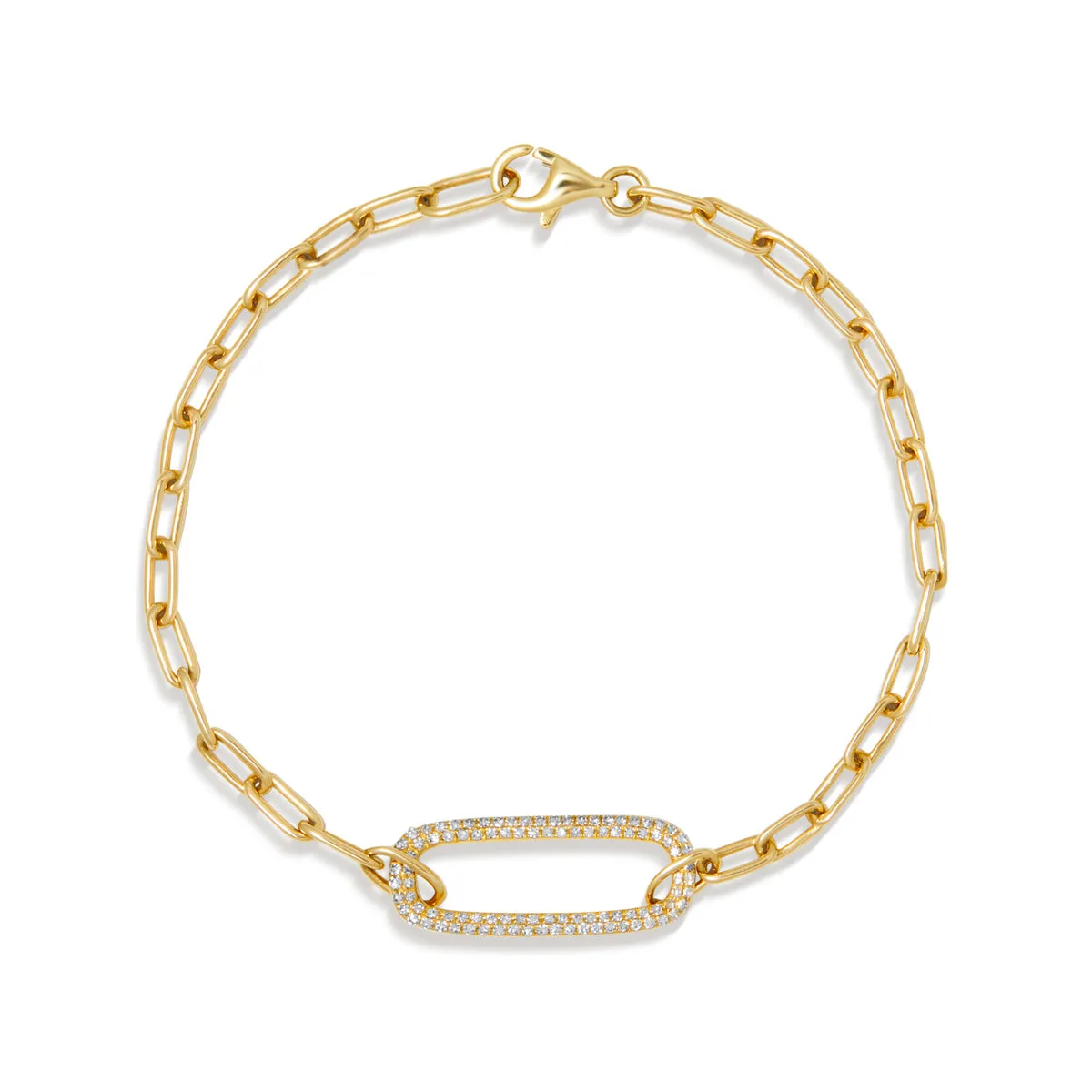 14KT Yellow Gold Diamond Chain Link Maeve Bracelet