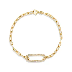 14KT Yellow Gold Diamond Chain Link Maeve Bracelet