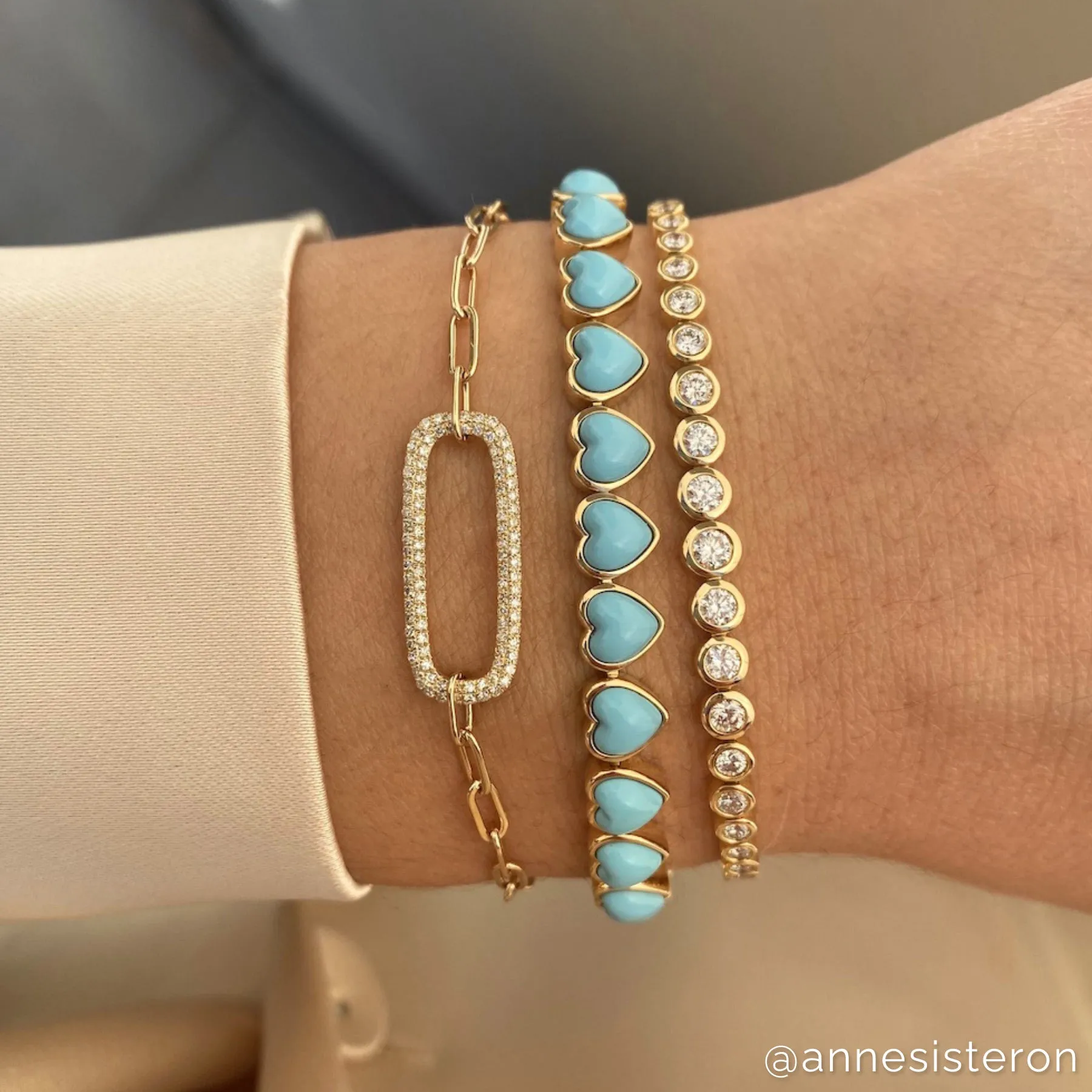 14KT Yellow Gold Diamond Chain Link Maeve Bracelet