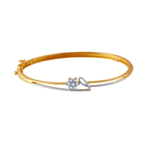 18k Gold Bracelet With Diamond In The Shape Of Flower