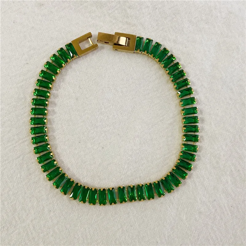 18K Gold-Filled Baguette Tennis Bracelet Set