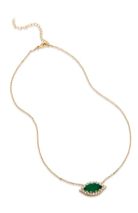 18k Gold Pl. Double Emerald