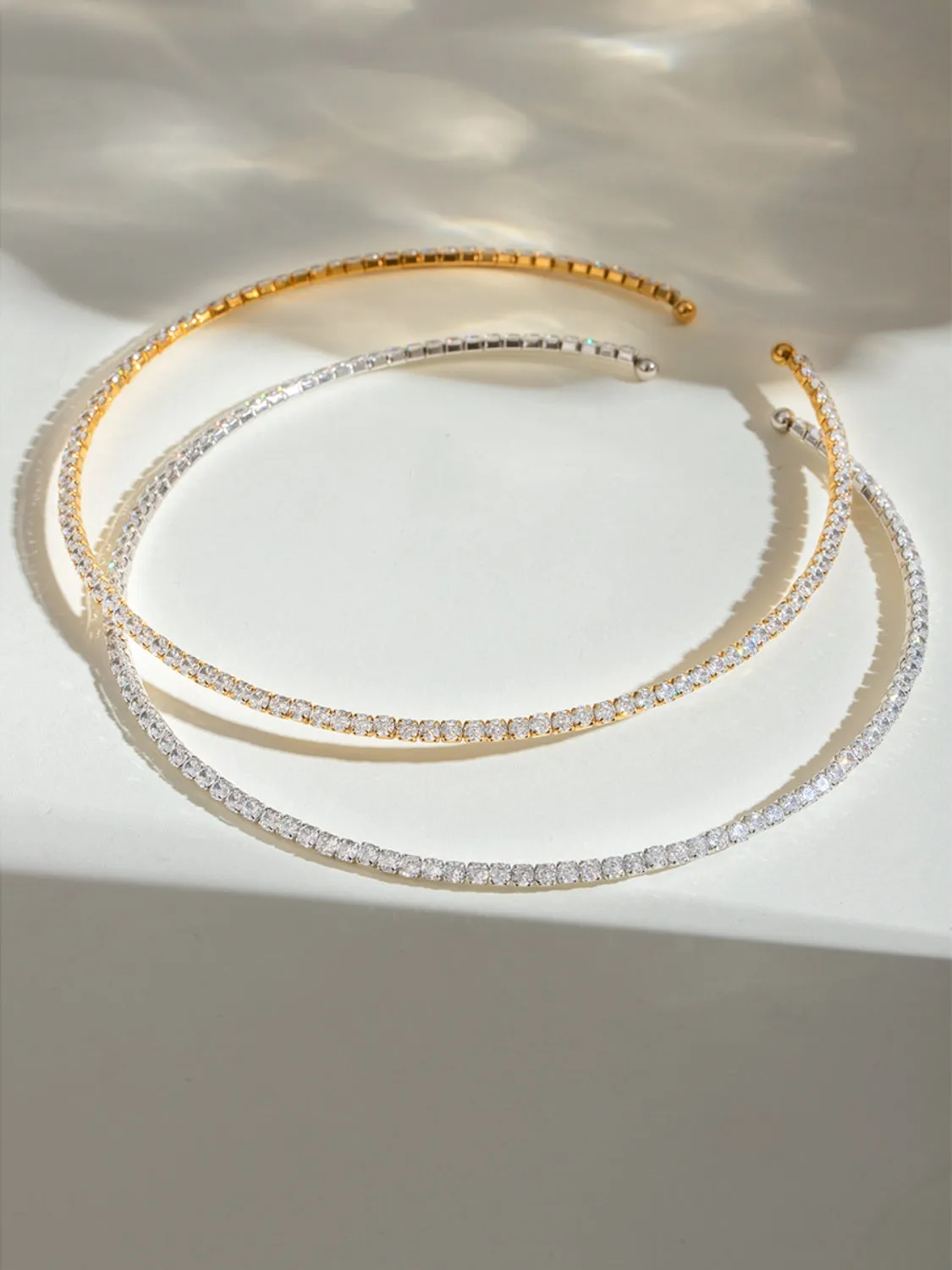 18K gold-plated Necklace Stainless Steel Jack&Din Inlaid Zircon Round Chocker