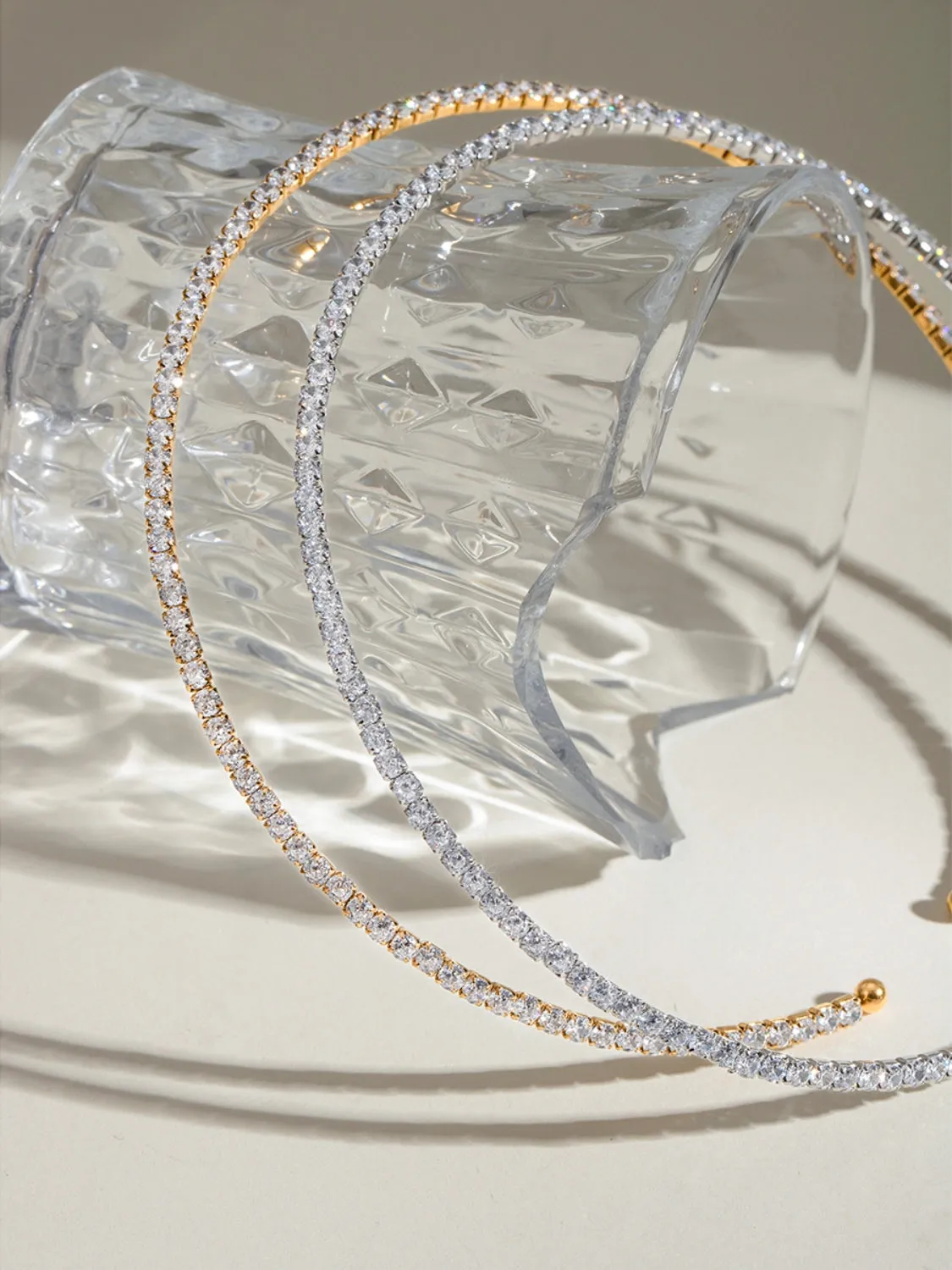 18K gold-plated Necklace Stainless Steel Jack&Din Inlaid Zircon Round Chocker