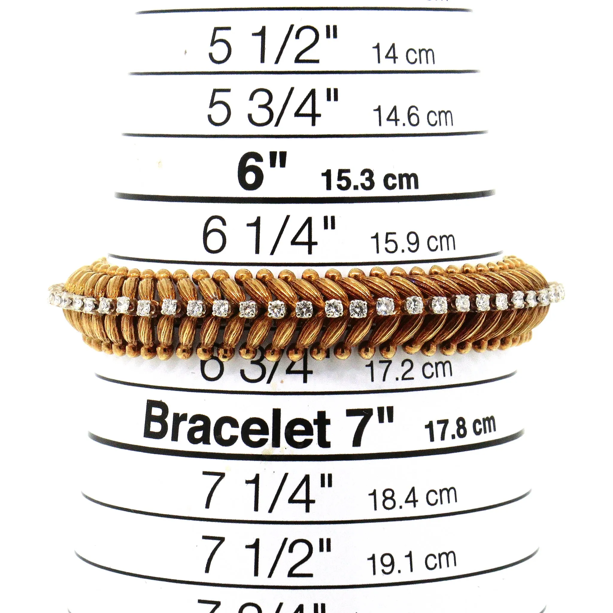 18kt Yellow Gold Diamond Bracelet Vintage 1940s