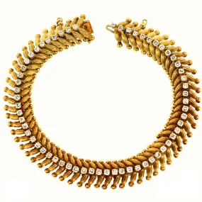 18kt Yellow Gold Diamond Bracelet Vintage 1940s