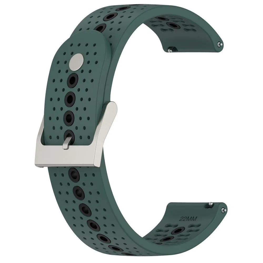 20mm Universal bi-color silicone watch strap - Olive Green / Black