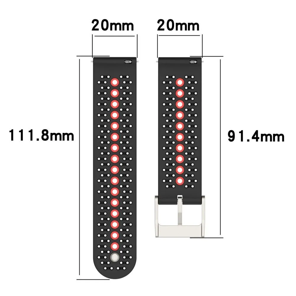 20mm Universal bi-color silicone watch strap - Olive Green / Black