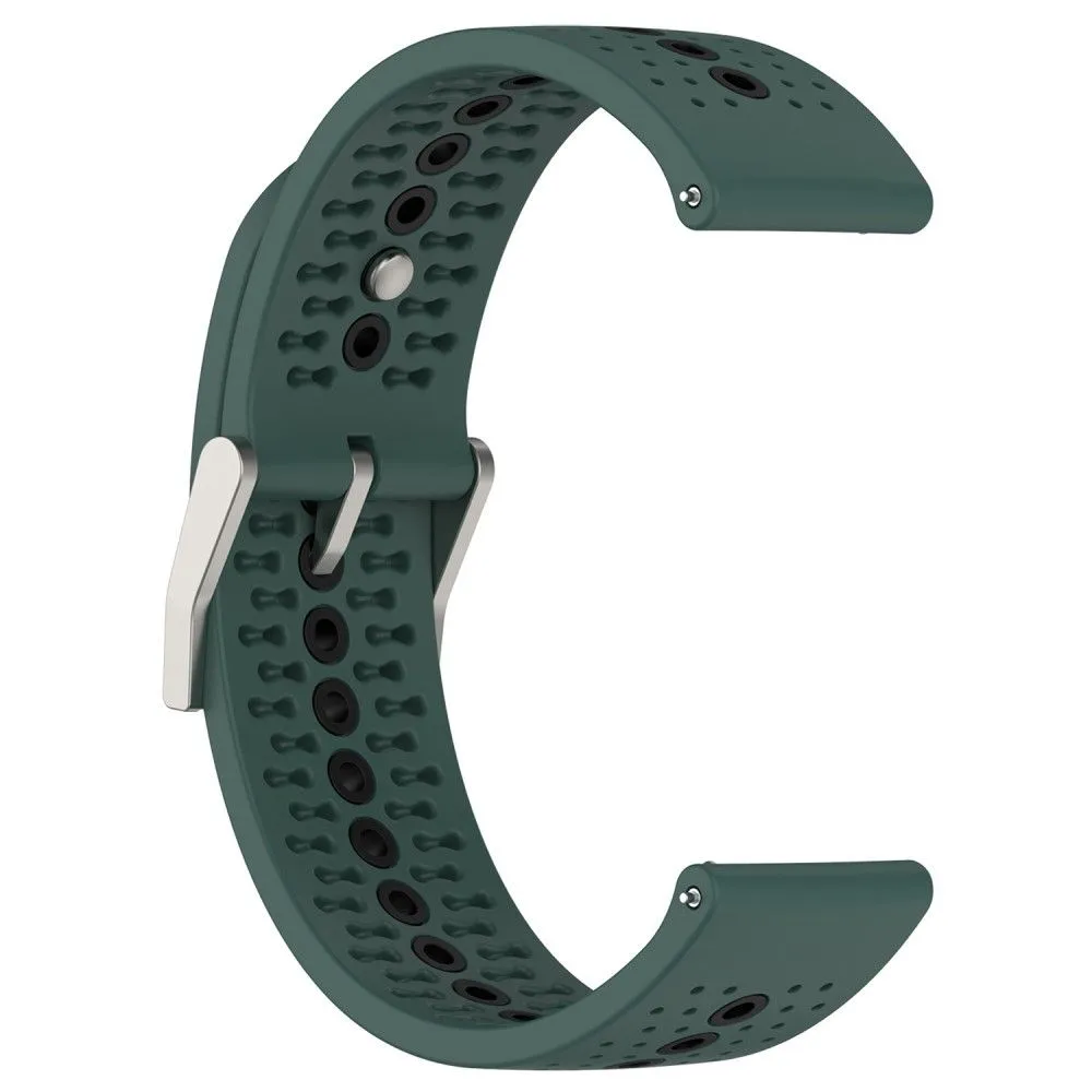20mm Universal bi-color silicone watch strap - Olive Green / Black