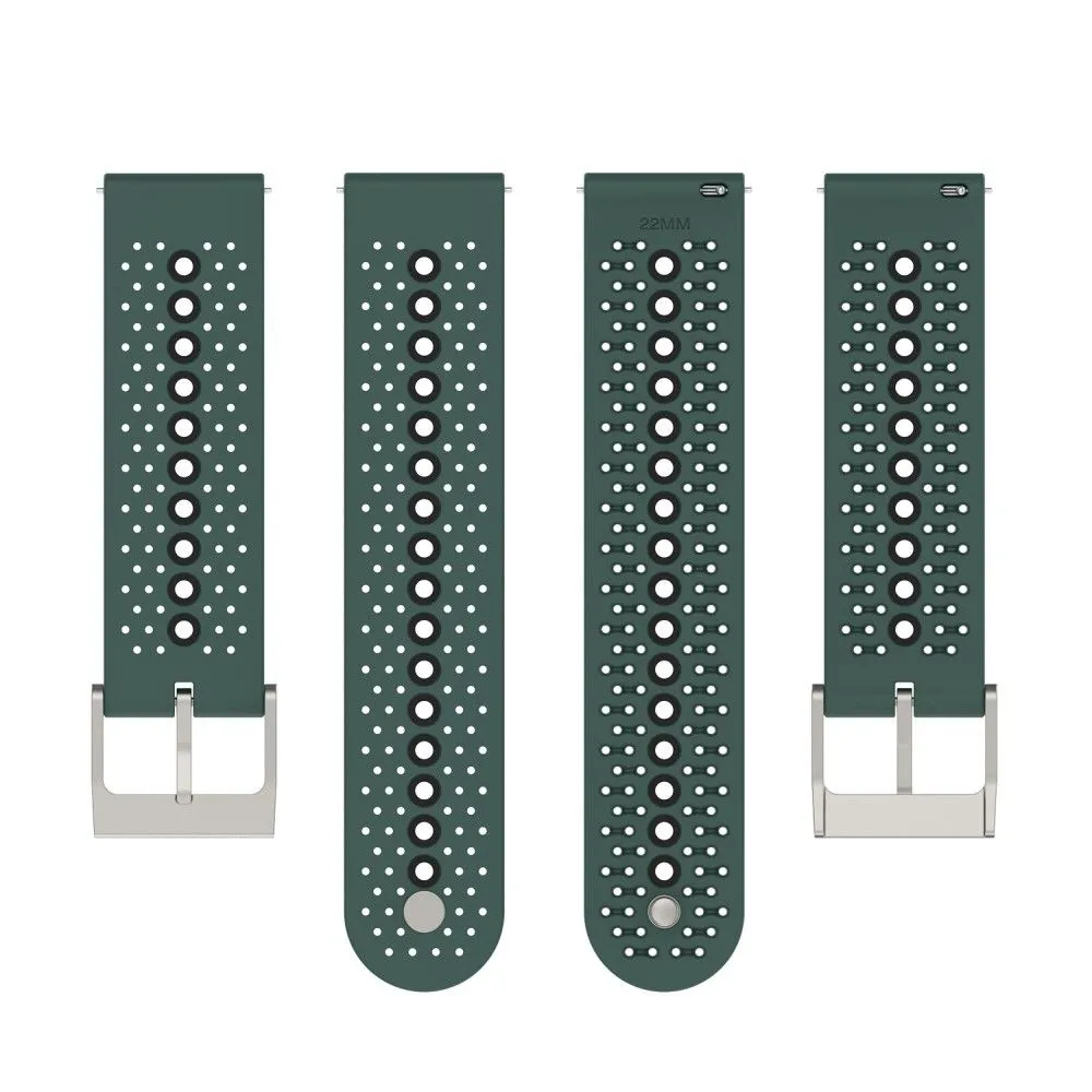 20mm Universal bi-color silicone watch strap - Olive Green / Black