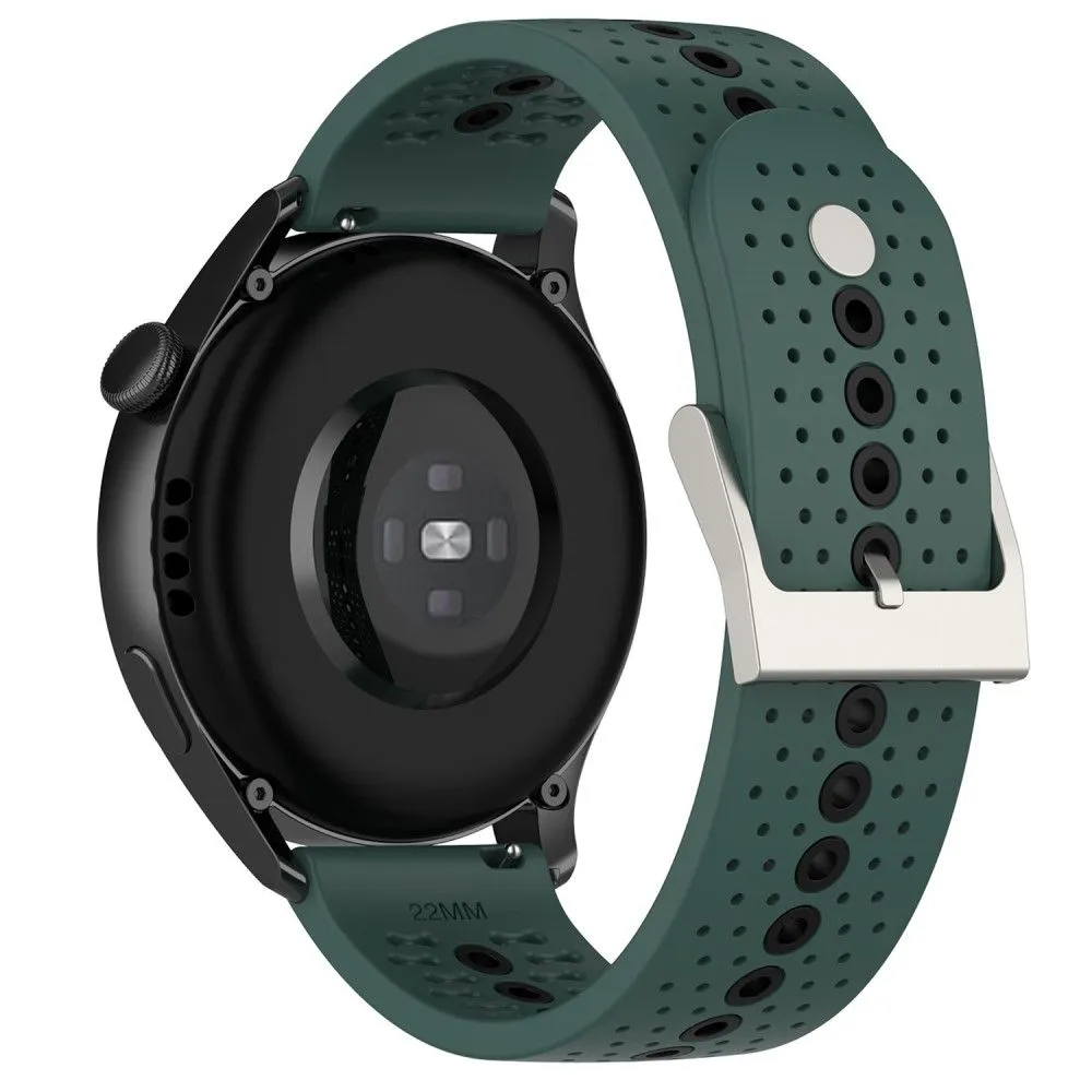 20mm Universal bi-color silicone watch strap - Olive Green / Black