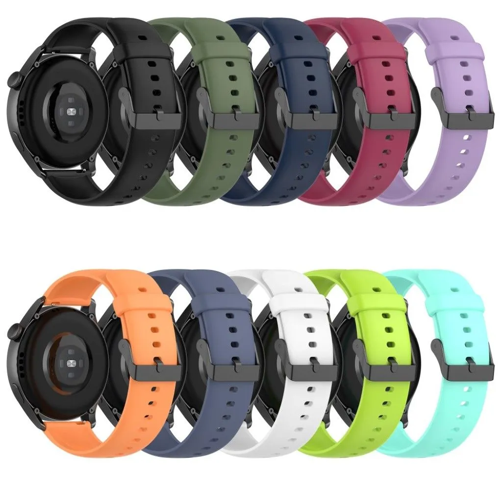 22mm silicone watch strap in stainless steel buckle for Huawei watch - Navy Blue
