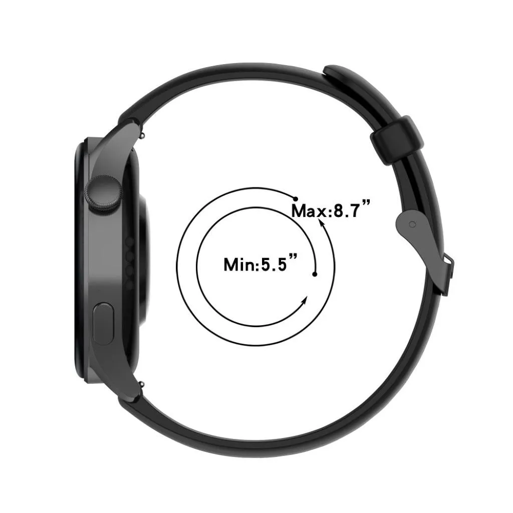 22mm silicone watch strap in stainless steel buckle for Huawei watch - Navy Blue