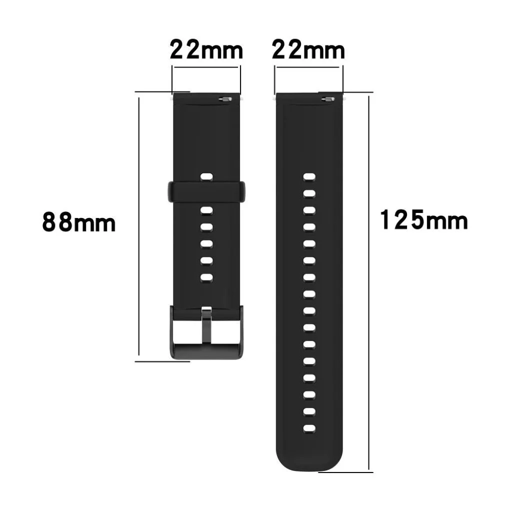 22mm silicone watch strap in stainless steel buckle for Huawei watch - Navy Blue
