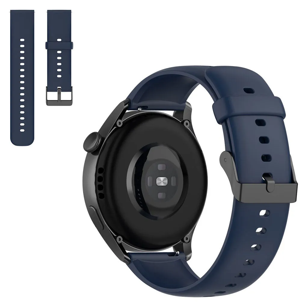 22mm silicone watch strap in stainless steel buckle for Huawei watch - Navy Blue