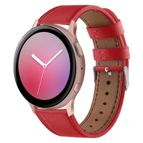 22mm Universal cowhide genuine leather watch strap - Red