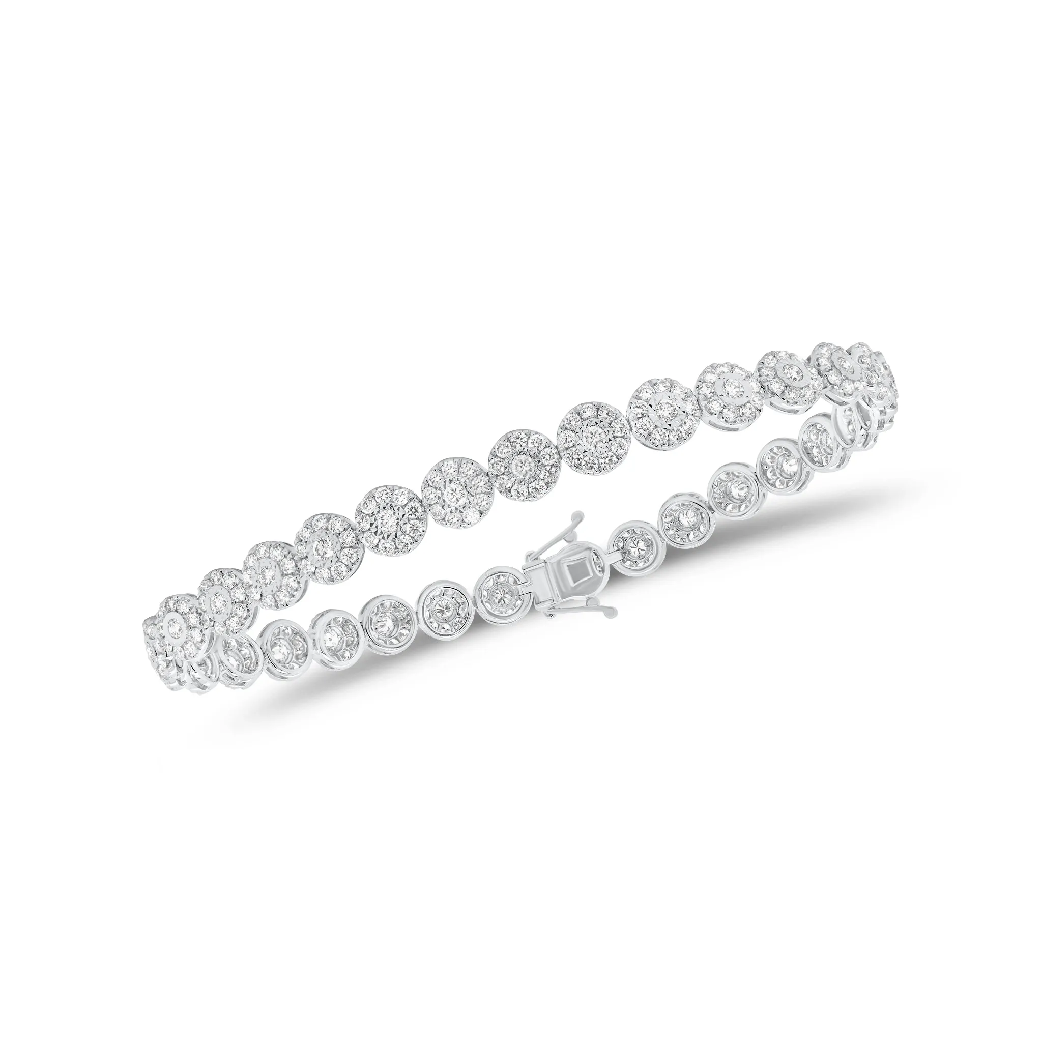 3.37 ct Diamond Halo Tennis Bracelet