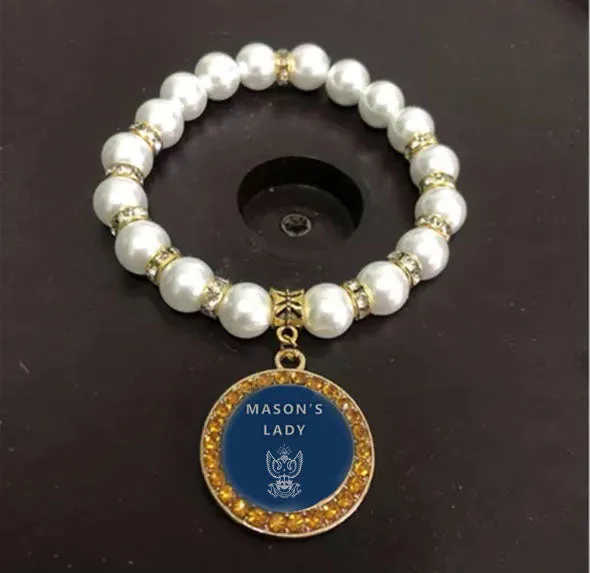33rd Degree Scottish Rite Bracelet - Wings Up Gold and White