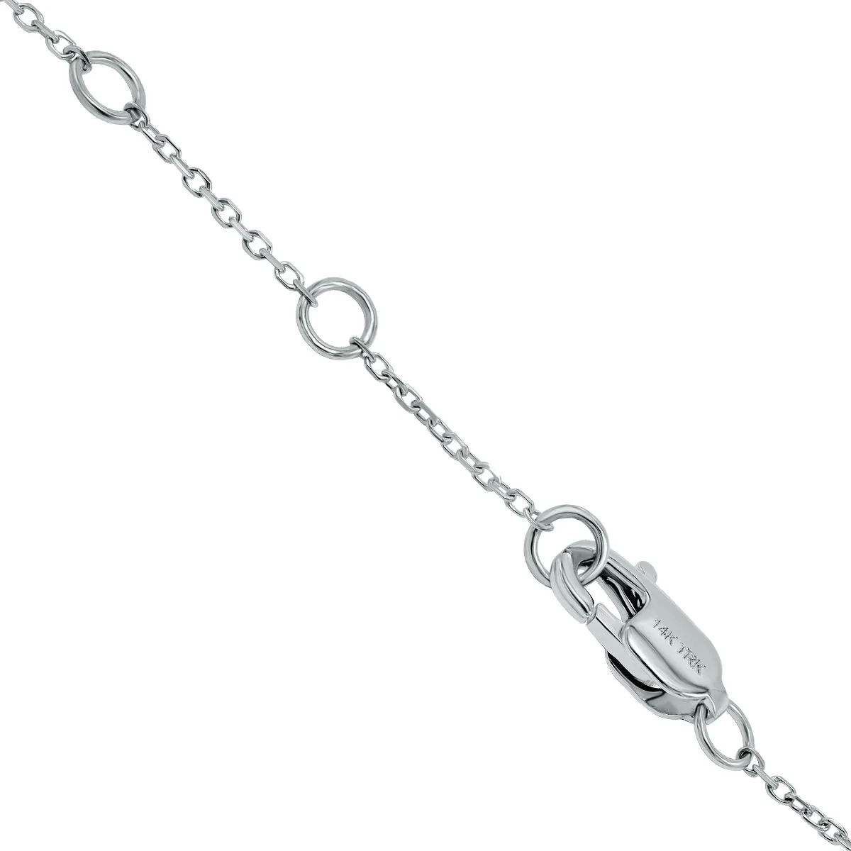 3/4 Carat Tw Bezel Set Genuine Diamond Station Bracelet In 14K White Gold