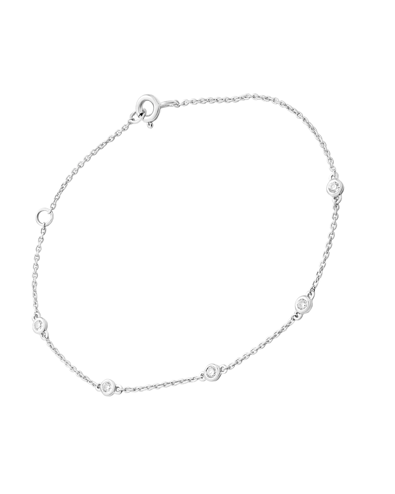 5 Diamond Bezel Bracelet - 14K Yellow Gold