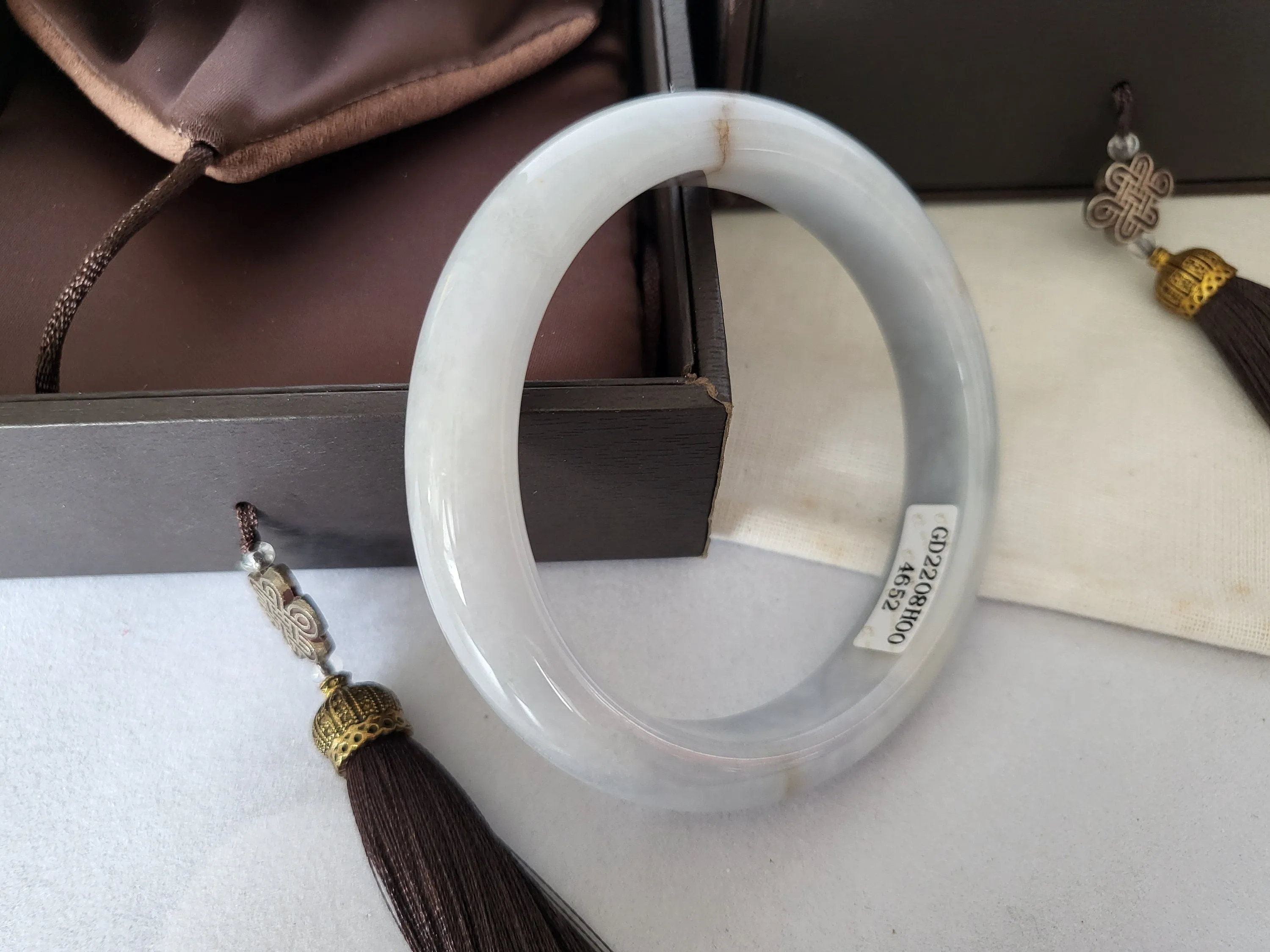 59.7mm Lavender Jadeite Grade A Bangle Natural Burma Jade Purple [LAVENDER DREAMS COLLECTION]